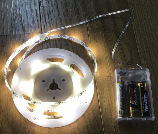 ELPA朝日電器LEDテープライト乾電池1.5m白色点灯