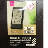 Daisoのデジタル時計で温度計と湿度計つきを買う