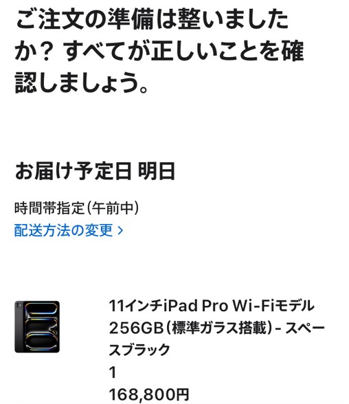 iPad Pro翌日お届け